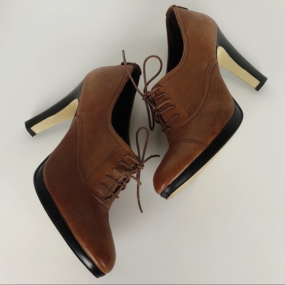 Nine West Shoes - Nine West Cognac Kimball Leather Booties. 9.5.